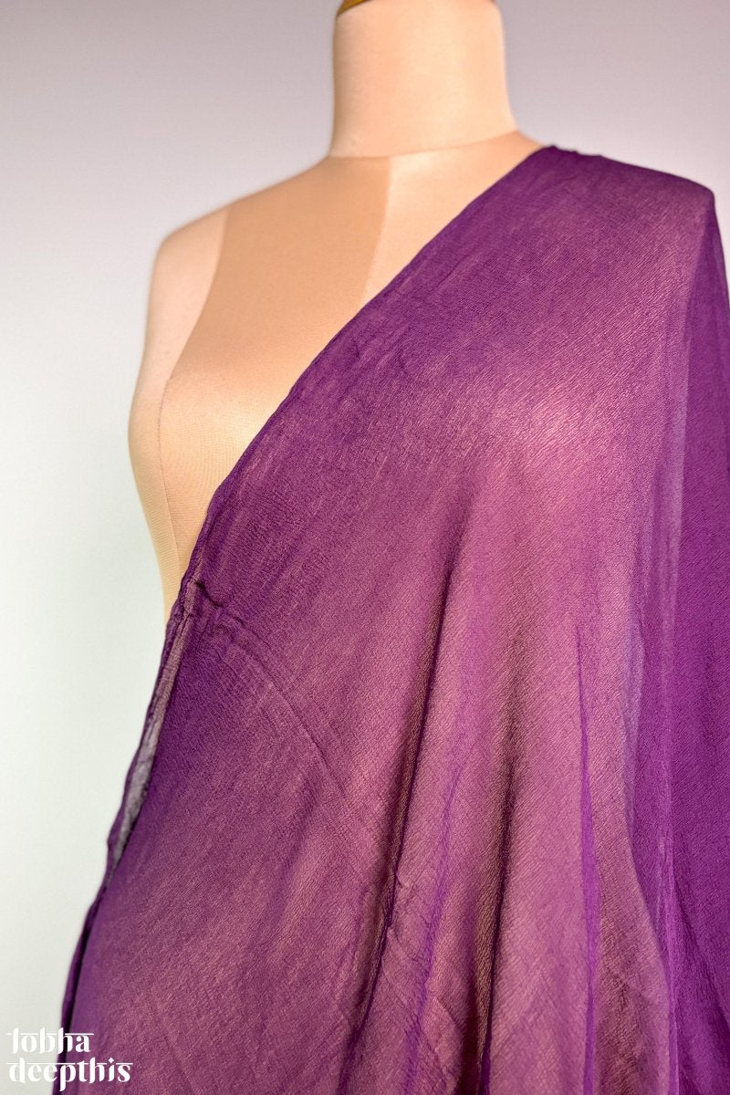 Dark Lavender Chiffon Plain Dupatta - Lobha Deepthis