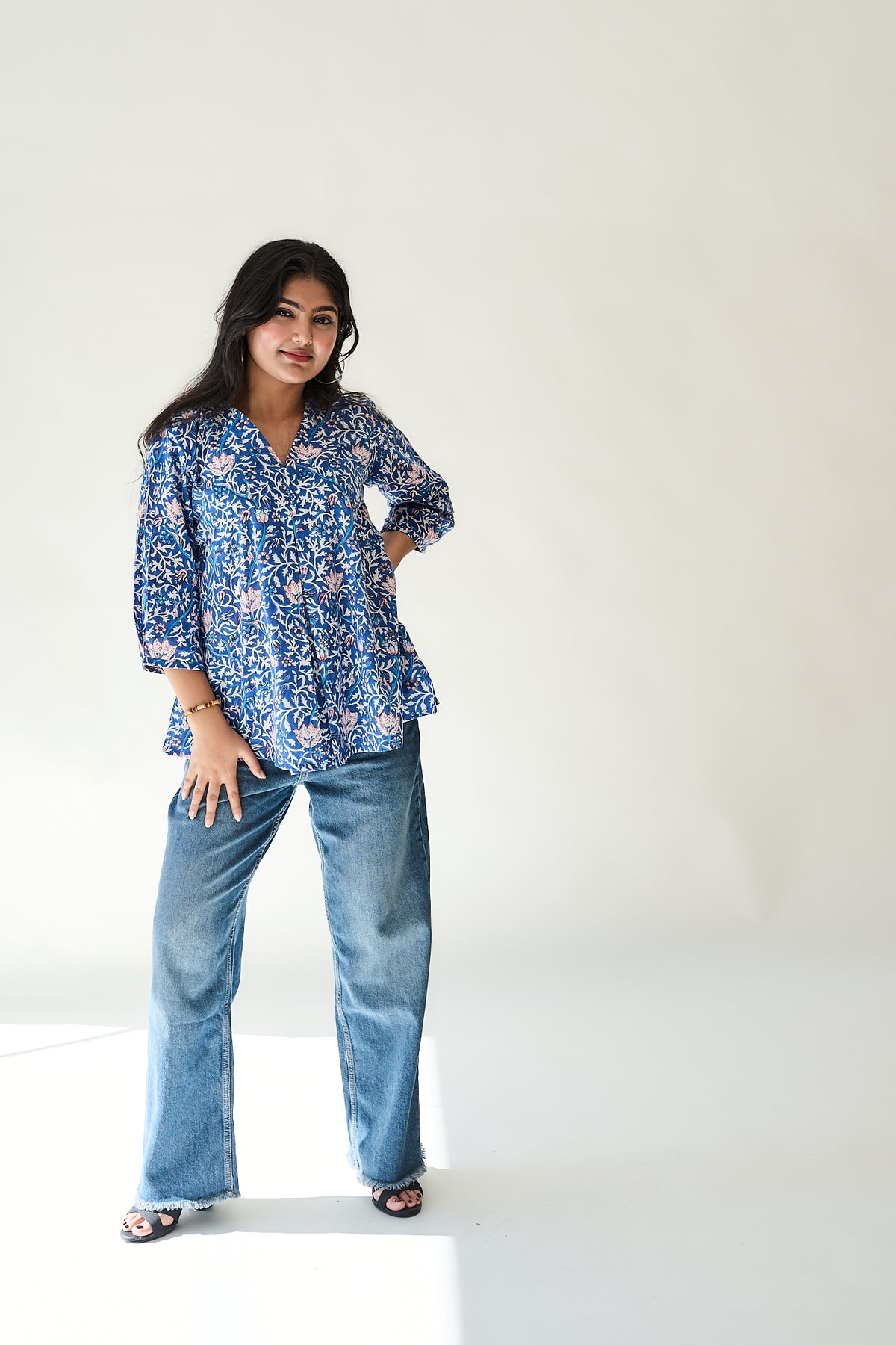 Della Sanganeri Pleated Short Top