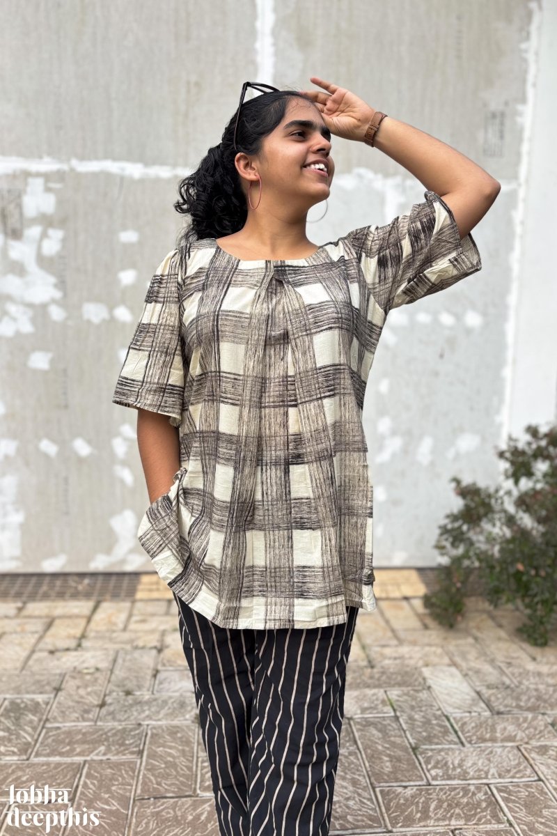 Egmore Plaid Short Top - Lobha Deepthis