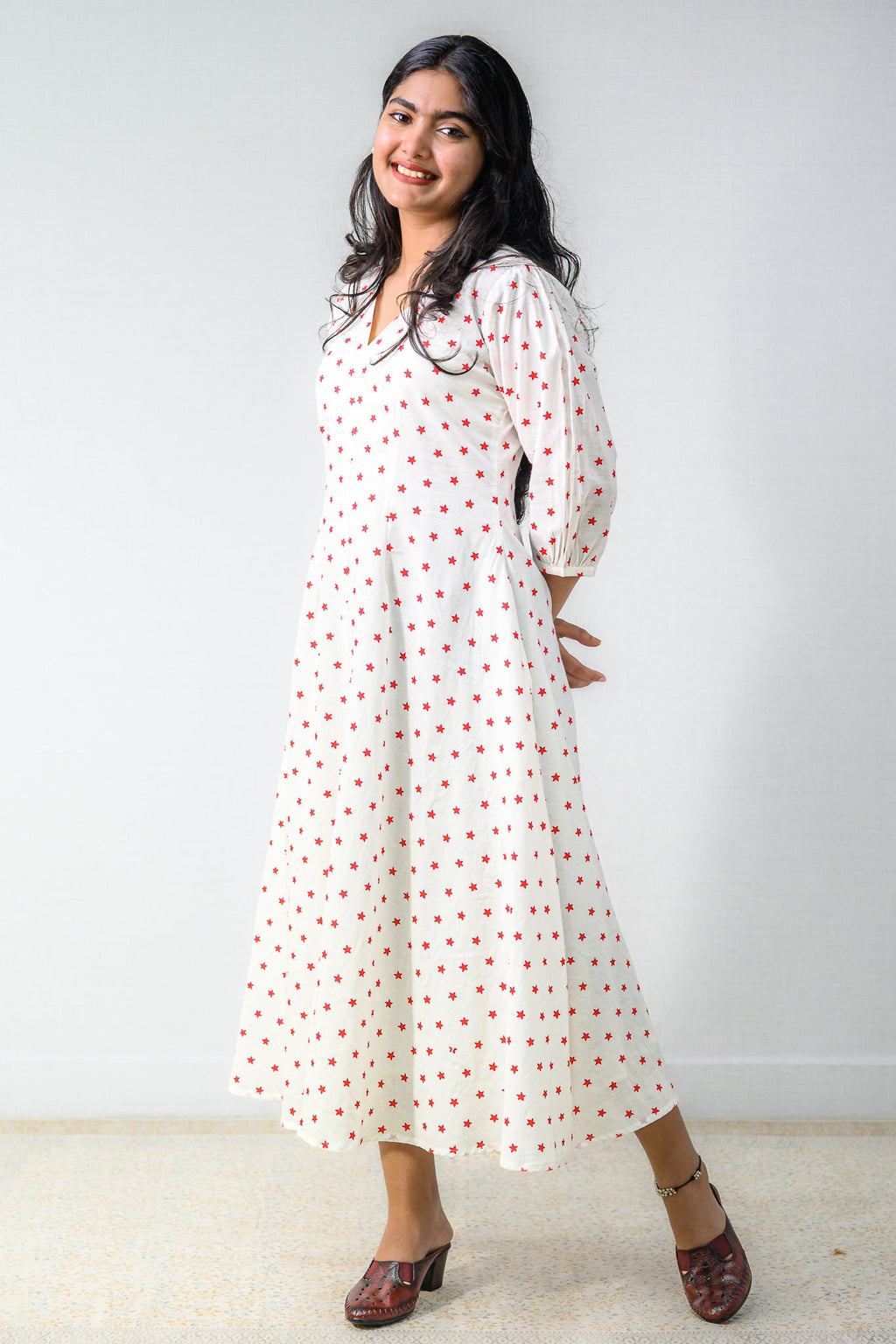 Estella Sanganeri Pure Cotton Fit & Flare Dress - Lobha Deepthis