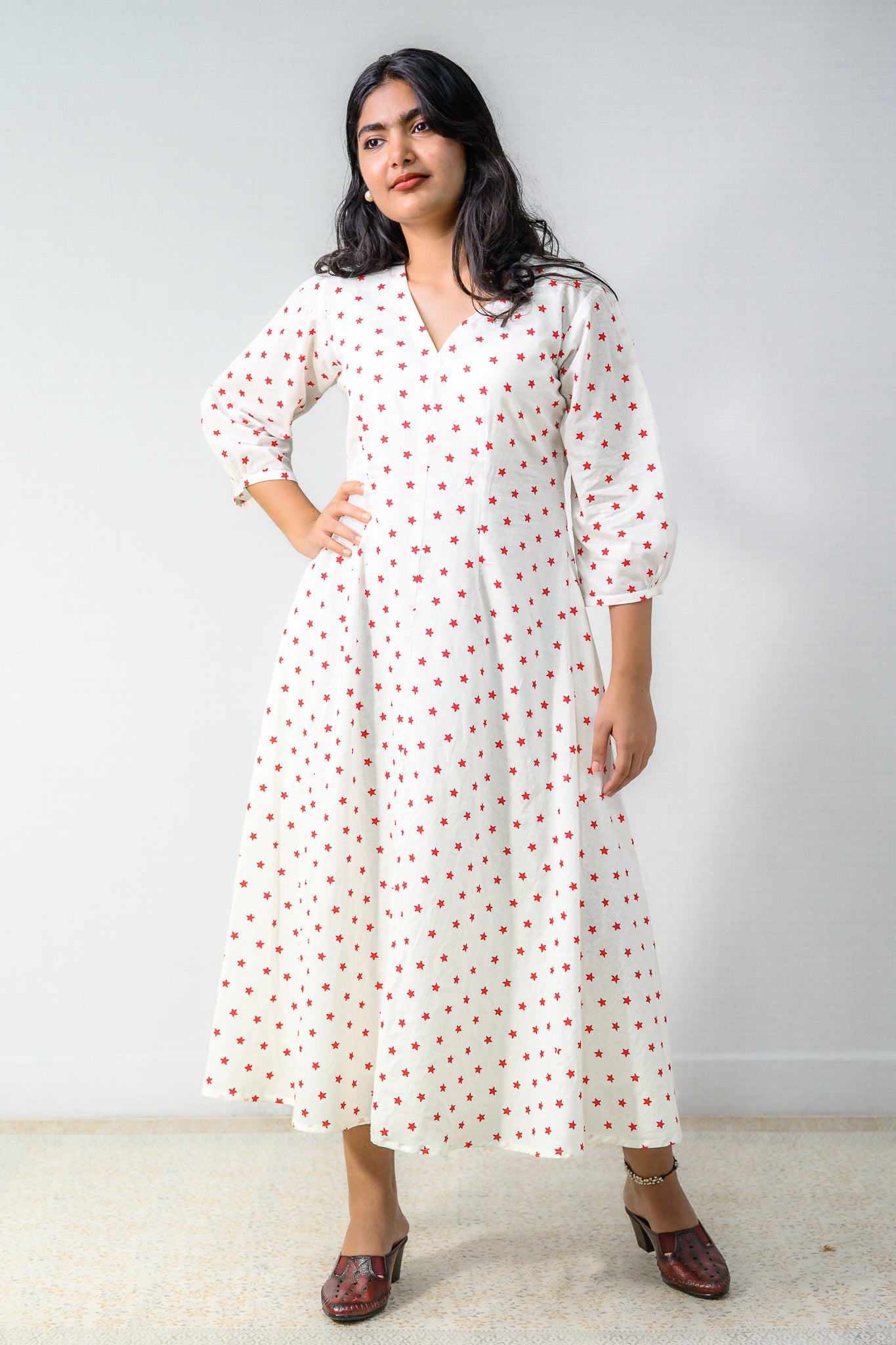 Estella Sanganeri Pure Cotton Fit & Flare Dress - Lobha Deepthis