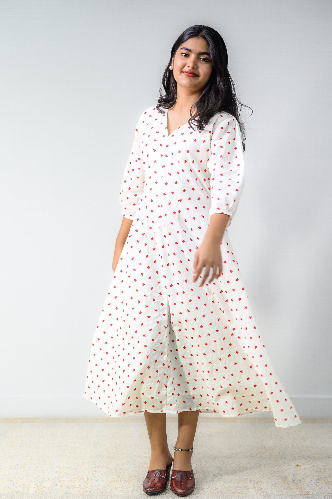 Estella Sanganeri Pure Cotton Fit & Flare Dress - Lobha Deepthis