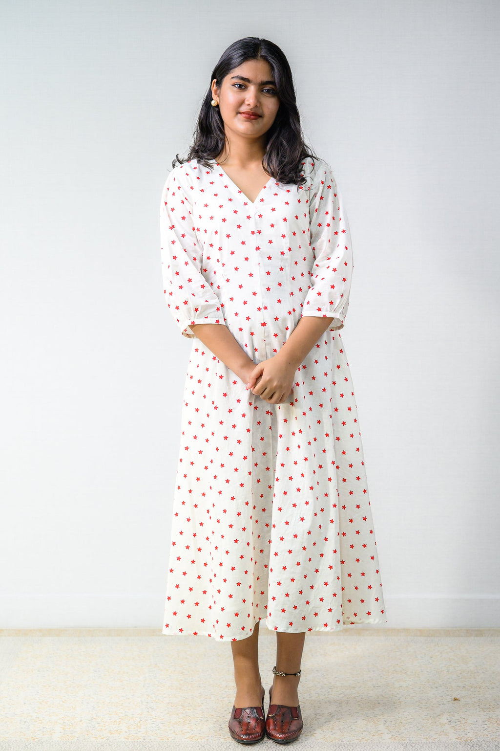 Estella Sanganeri Pure Cotton Fit & Flare Dress - Lobha Deepthis