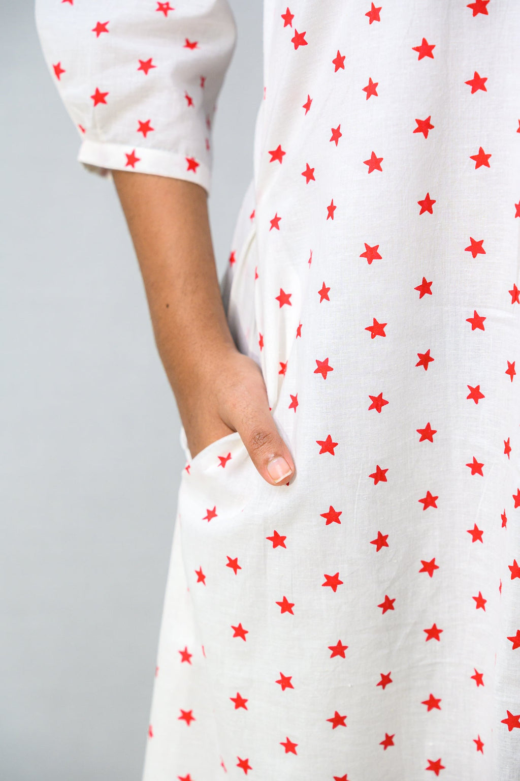 Estella Sanganeri Pure Cotton Front Pleated Dress - Lobha Deepthis