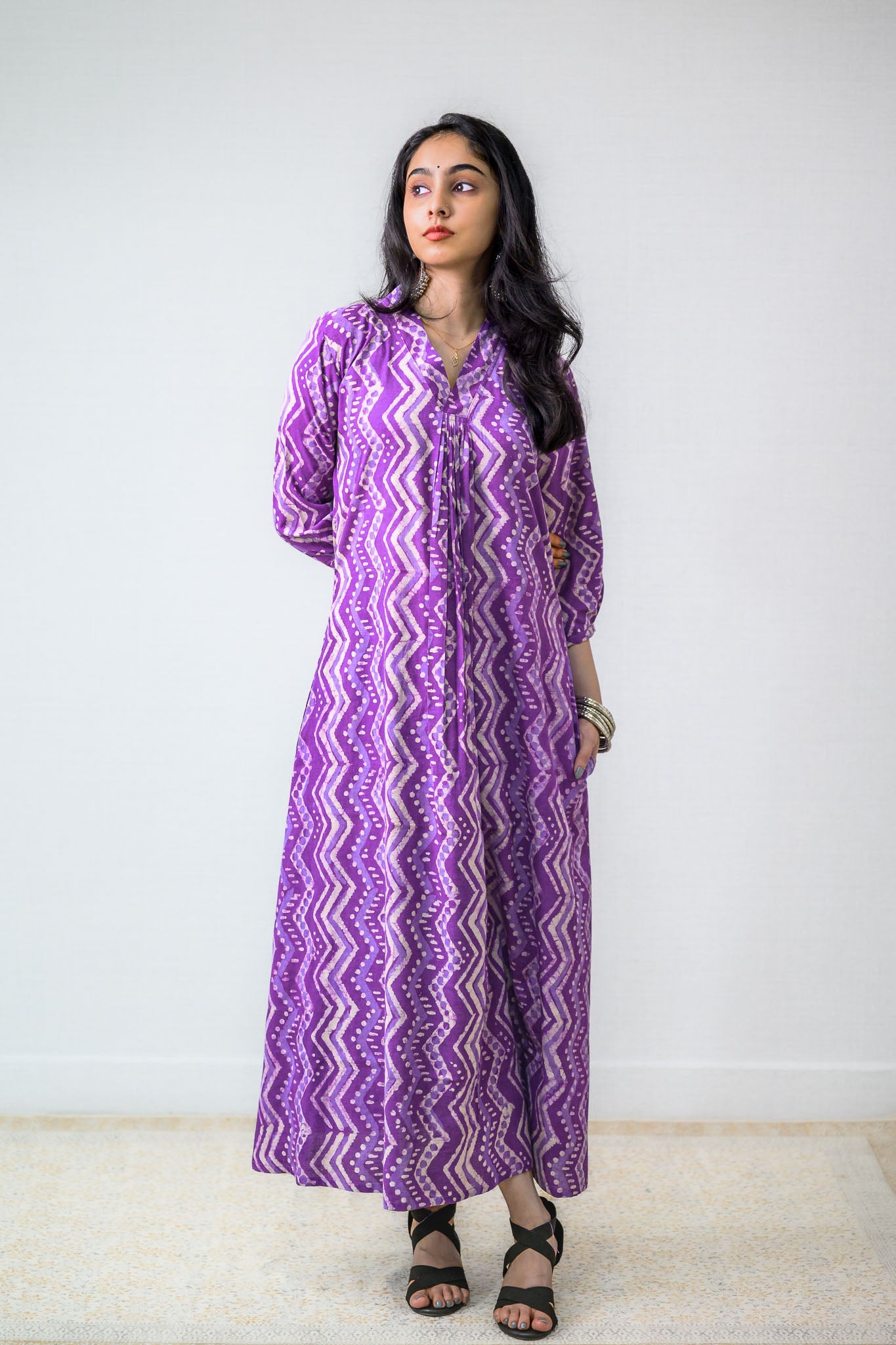Evenfall Dabu Cotton Dress - Lobha Deepthis