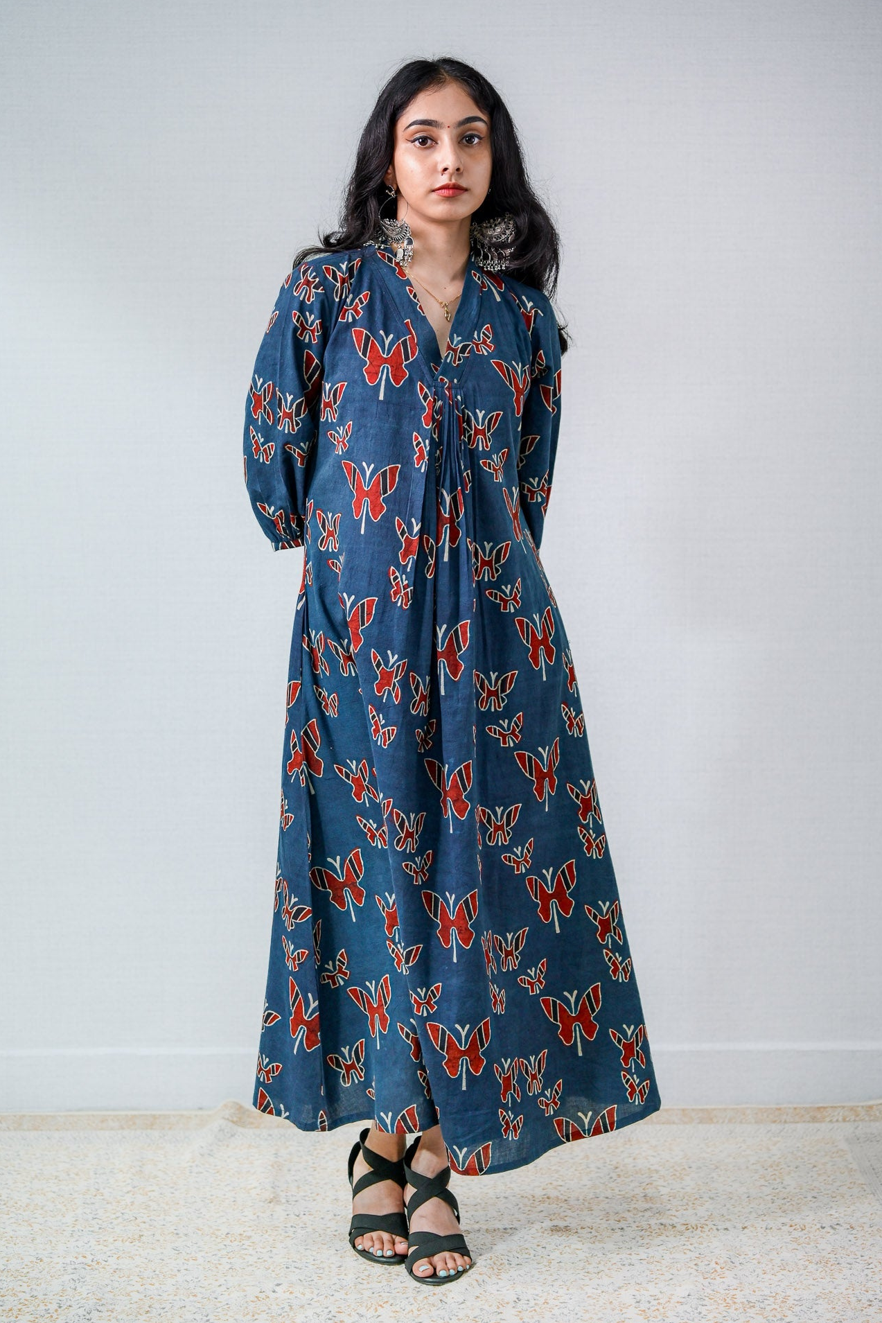 Farasha Indigo Ajrakh Dress