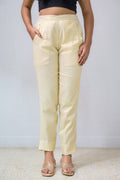 Golden Tissue Pencil Pants - Lobha Deepthis