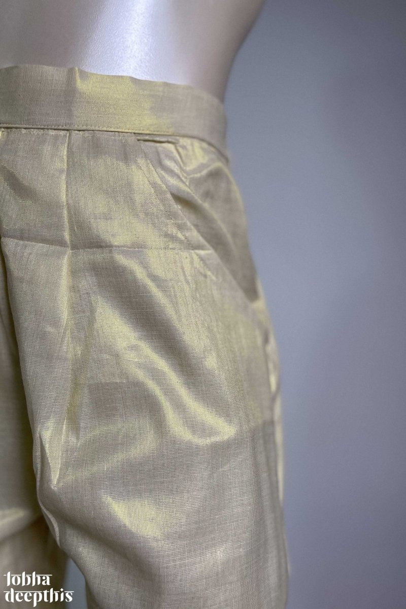 Golden Tissue Pencil Pants - Lobha Deepthis