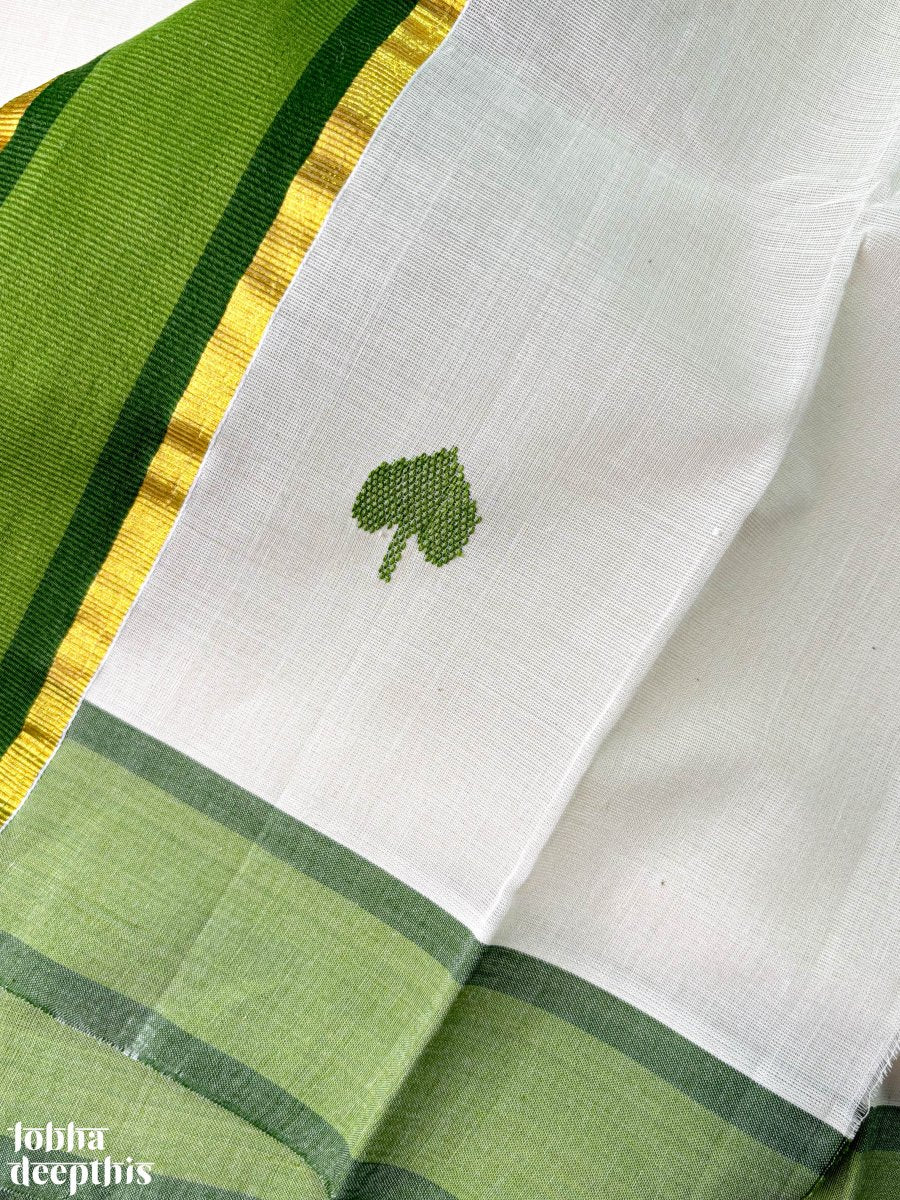 Green Kara and Butas Balaramapuram Handloom Saree - Lobha Deepthis