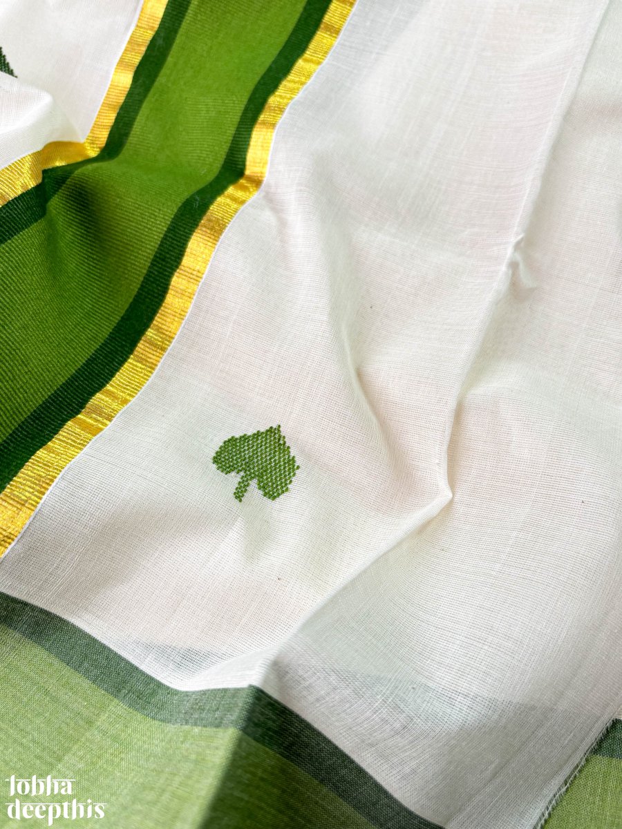 Green Kara and Butas Balaramapuram Handloom Saree - Lobha Deepthis