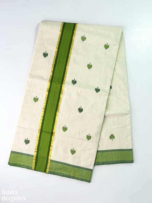 Green Kara and Butas Balaramapuram Handloom Saree - Lobha Deepthis