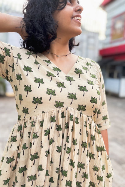 Green Tamara Ivory Alia Cut Dress - Lobha Deepthis