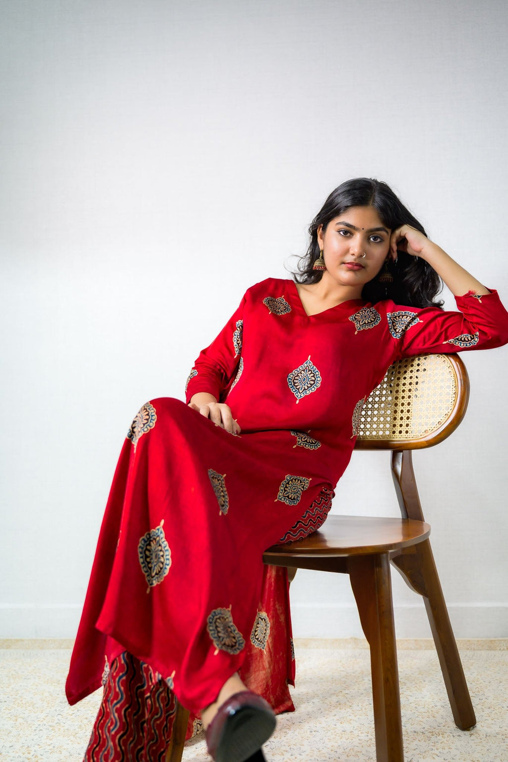 Gulrang Modal Ajrakh Kurta - Lobha Deepthis