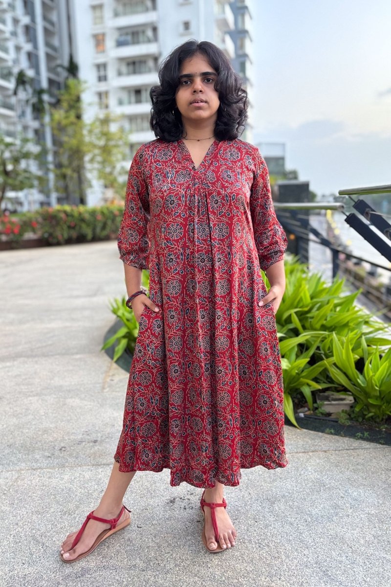 Gulshan Modal Ajrakh Dress - Lobha Deepthis