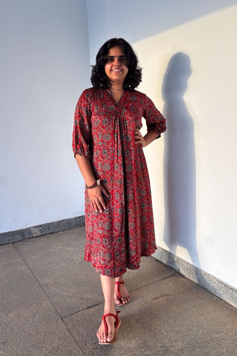 Gulshan Modal Ajrakh Dress - Lobha Deepthis