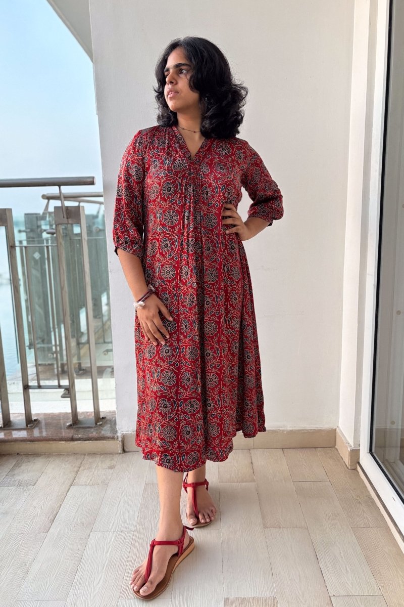 Gulshan Modal Ajrakh Dress - Lobha Deepthis