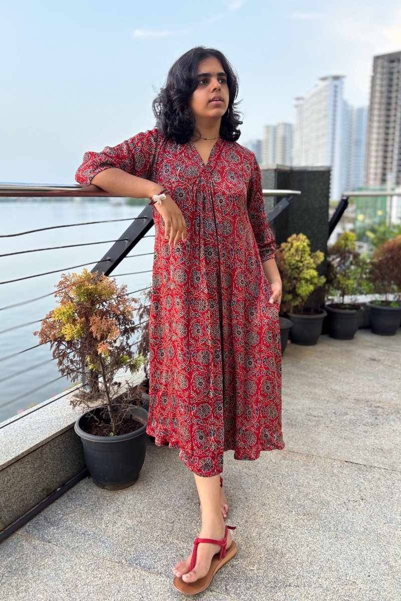 Gulshan Modal Ajrakh Dress - Lobha Deepthis