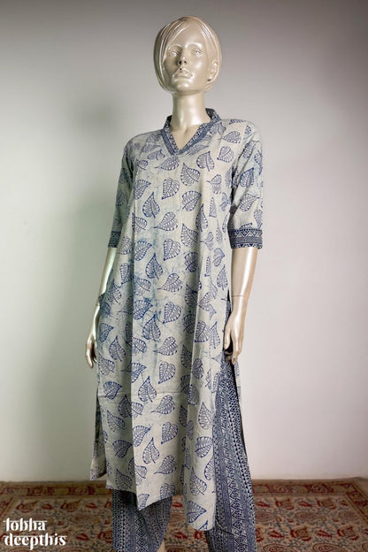 Indigo Bagru Straight Kurta - Lobha Deepthis