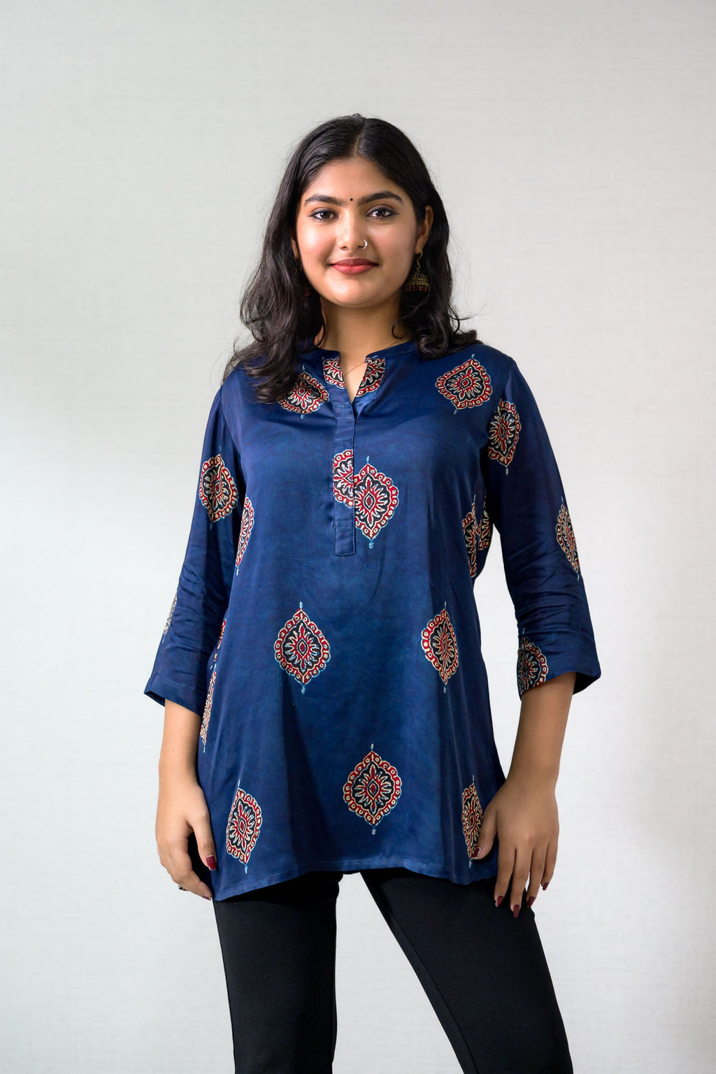 Indigo Pihu Blooms Modal Short top - Lobha Deepthis