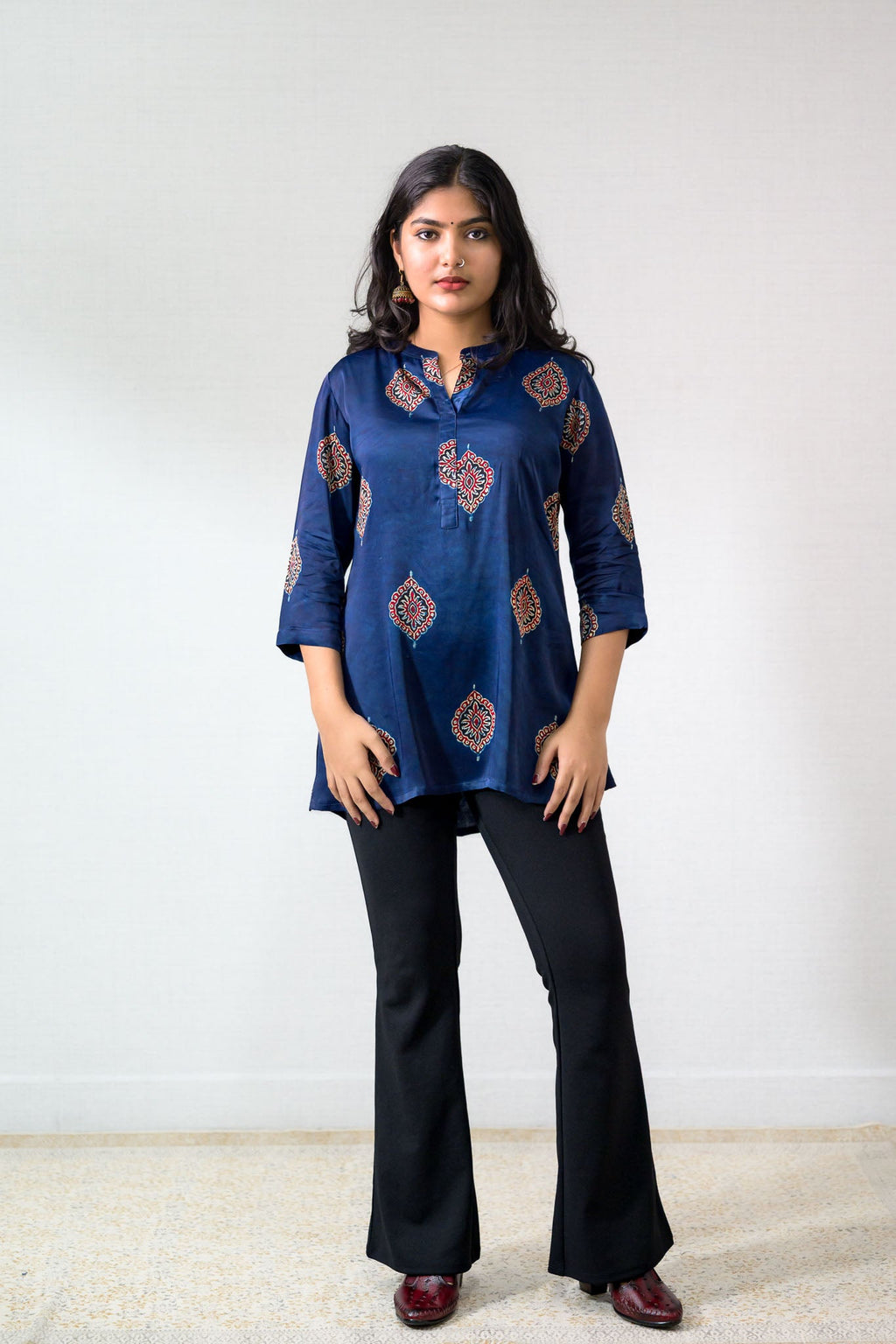 Indigo Pihu Blooms Modal Short top - Lobha Deepthis