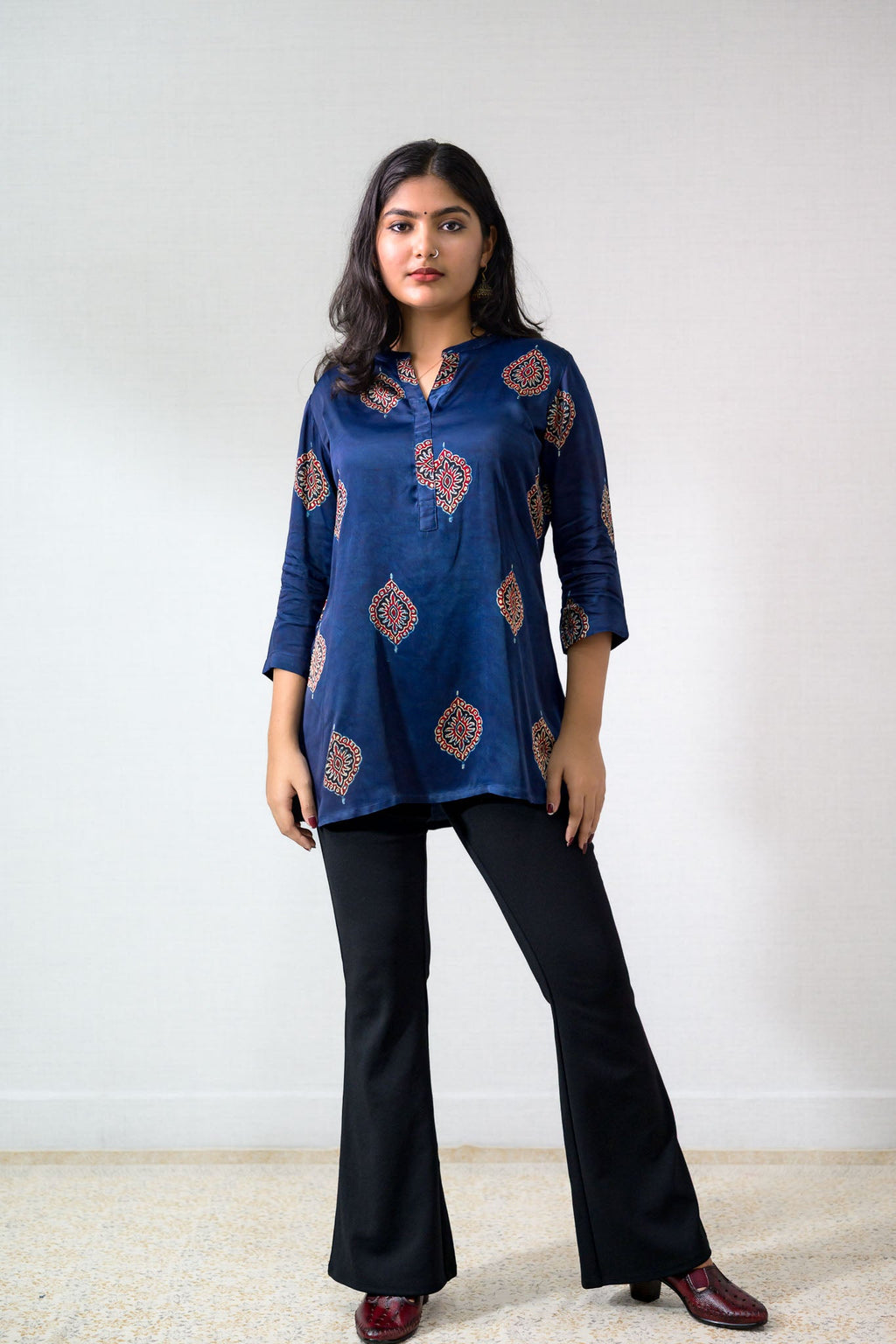 Indigo Pihu Blooms Modal Short top - Lobha Deepthis