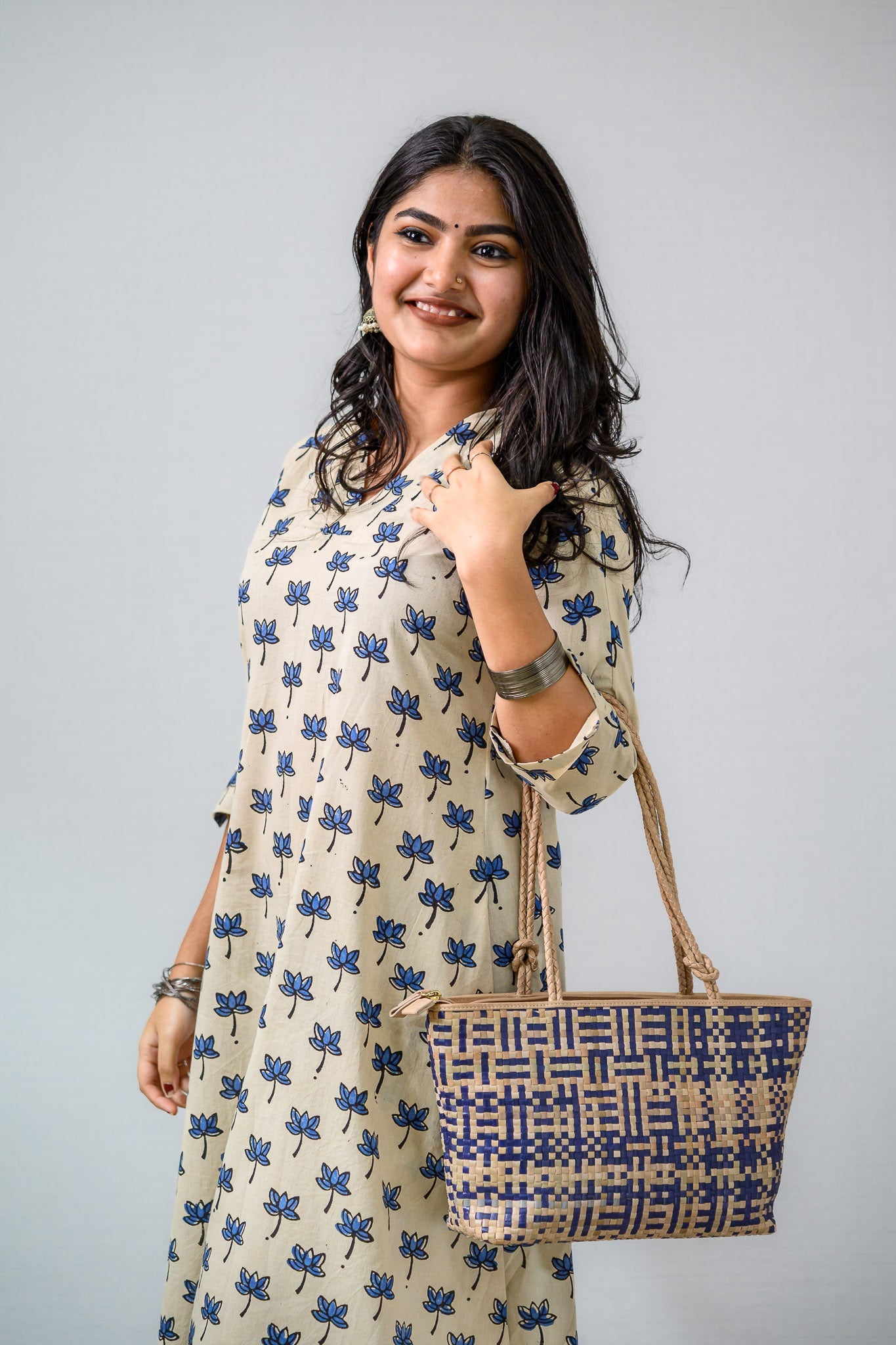 Indigo Tamara Ivory Aline Dress - Lobha Deepthis
