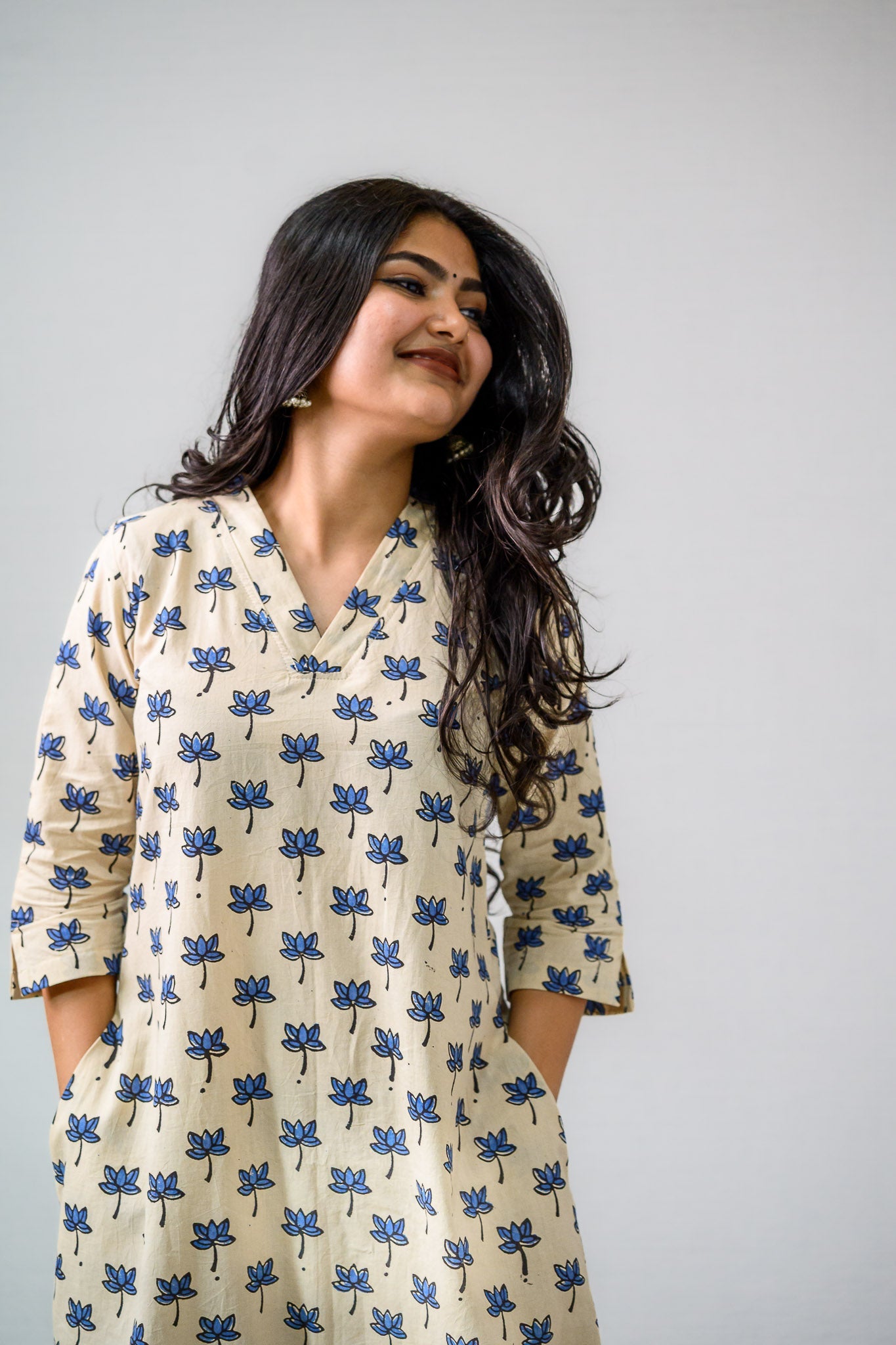 Indigo Tamara Ivory Aline Dress - Lobha Deepthis