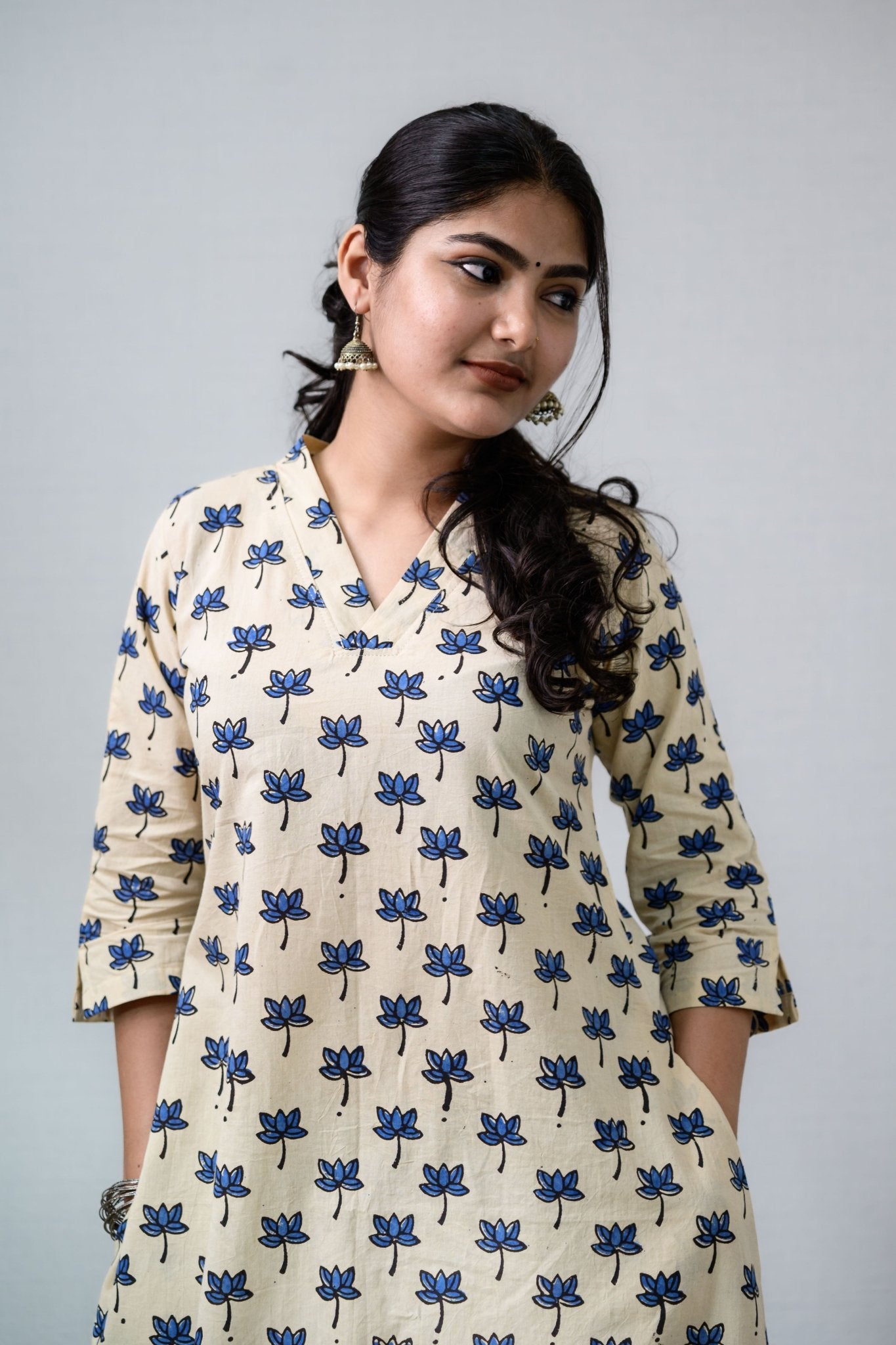 Indigo Tamara Ivory Aline Dress - Lobha Deepthis