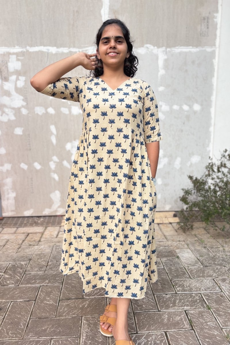 Indigo Tamara Ivory Dress - Lobha Deepthis