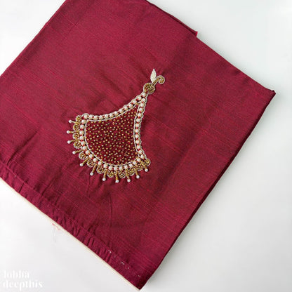 Jimikki Hand Embroidery Blouse Piece - Lobha Deepthis