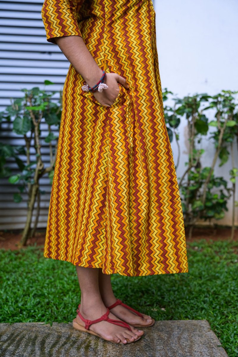 Kanika Ajrakh Stripes Dress - Lobha Deepthis