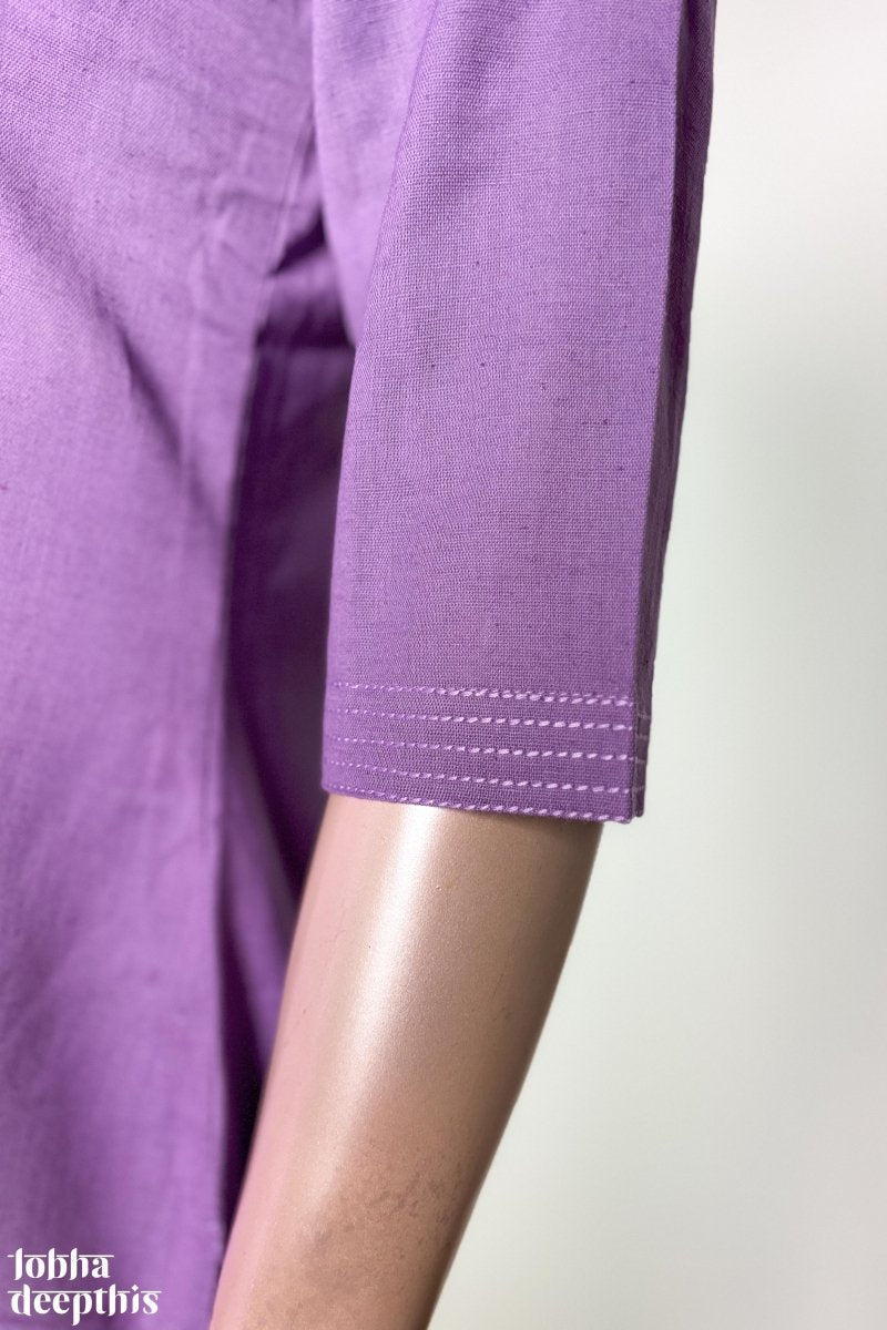 Lavender Cotton Flax Kurta - Lobha Deepthis