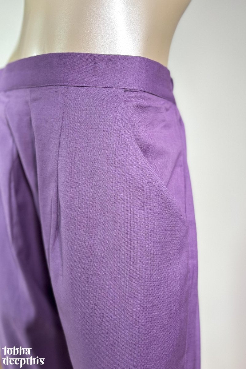 Lavender Cotton Flax Pencil Pants - Lobha Deepthis