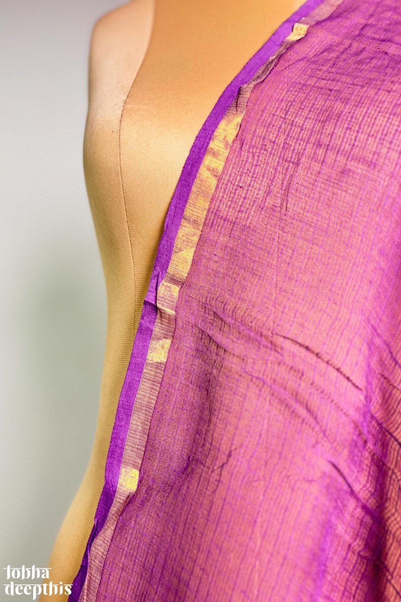 Lavender Plain Kota Doria Dupatta - Lobha Deepthis