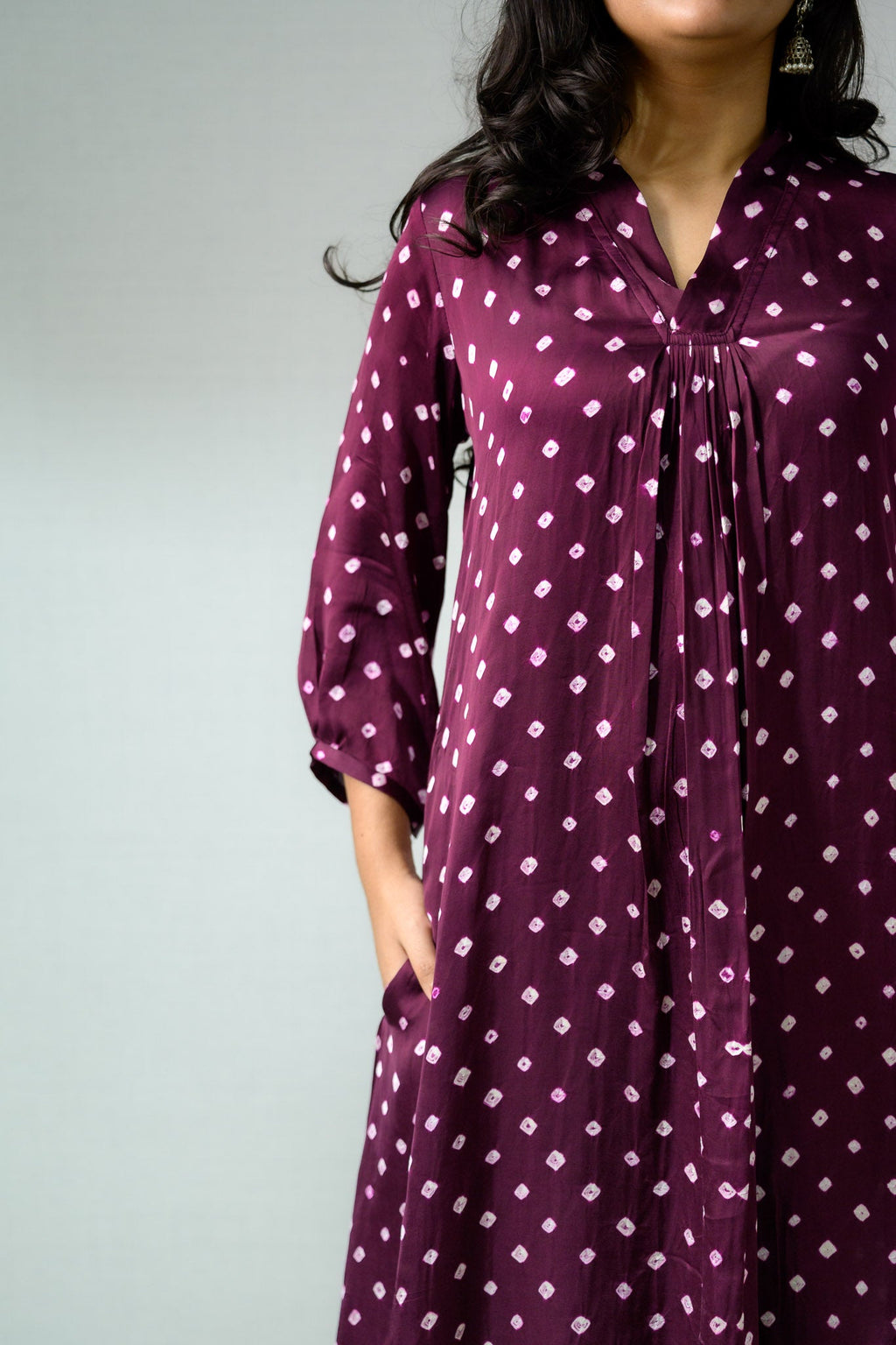 Lavender Rani Modal Bandhani Dress - Lobha Deepthis