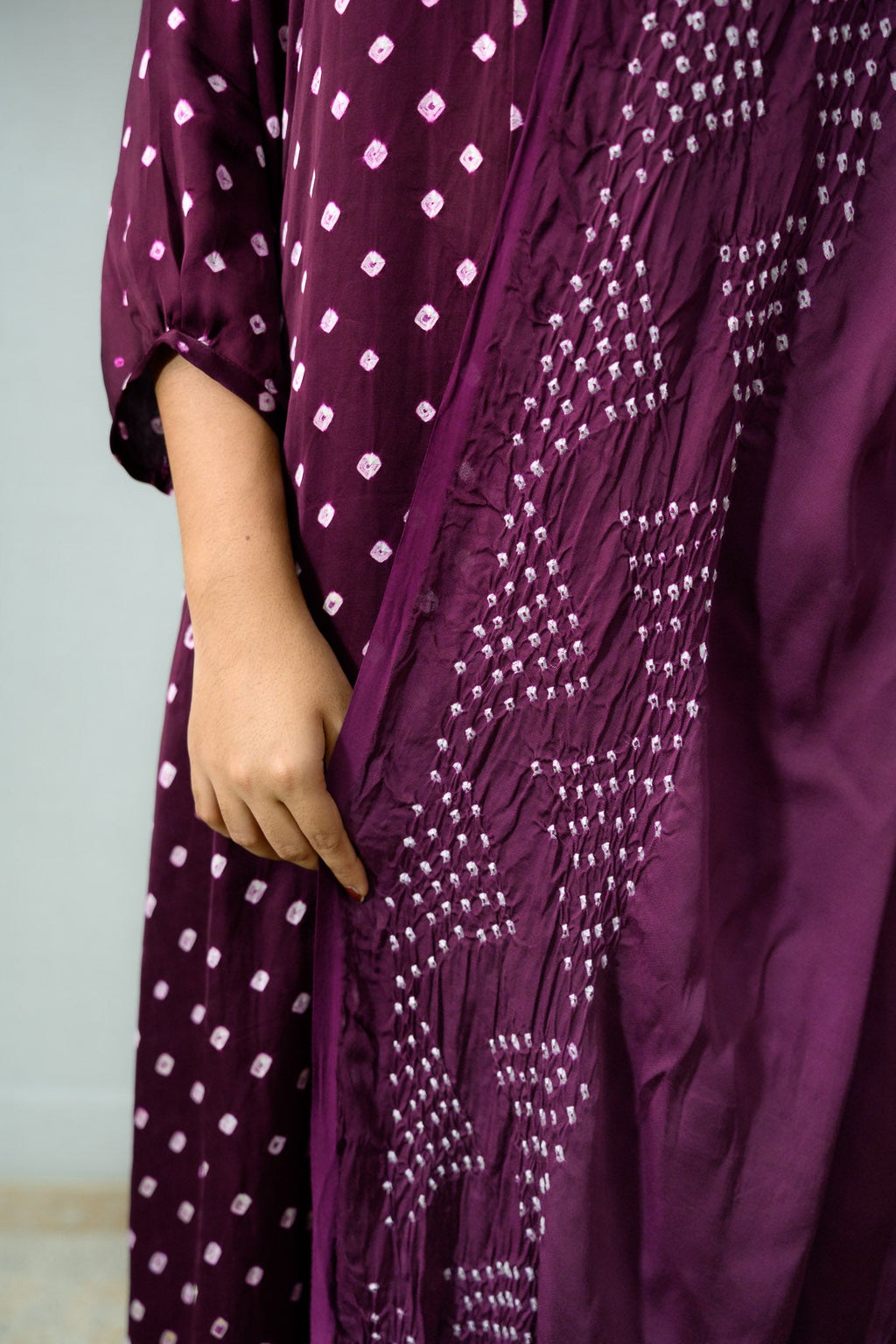 Lavender Rani Modal Bandhani Dupatta - Lobha Deepthis