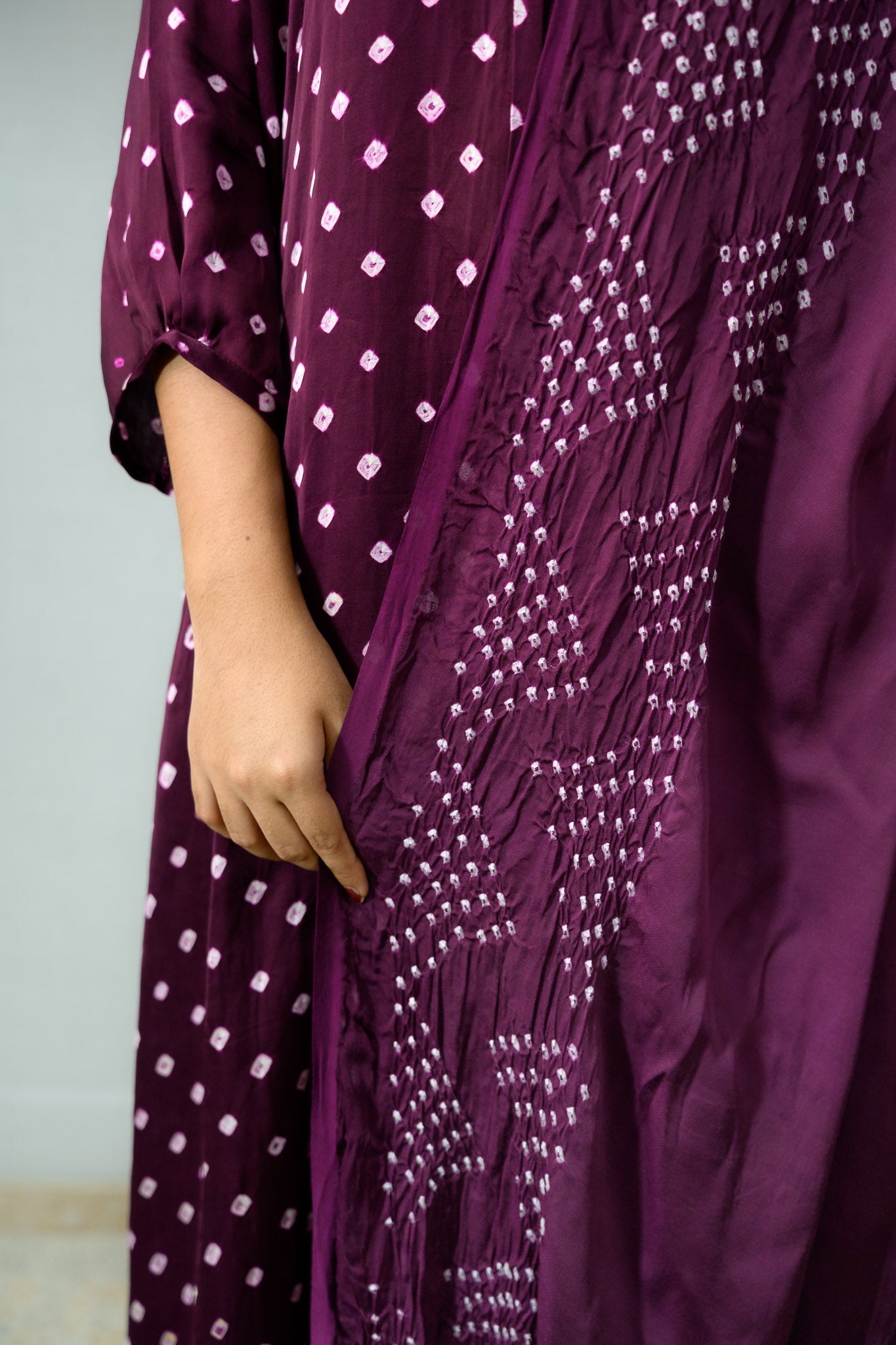 Lavender Rani Modal Bandhani Dupatta - Lobha Deepthis