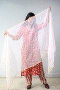 Light Pink Plain Kota Doria Dupatta - Lobha Deepthis