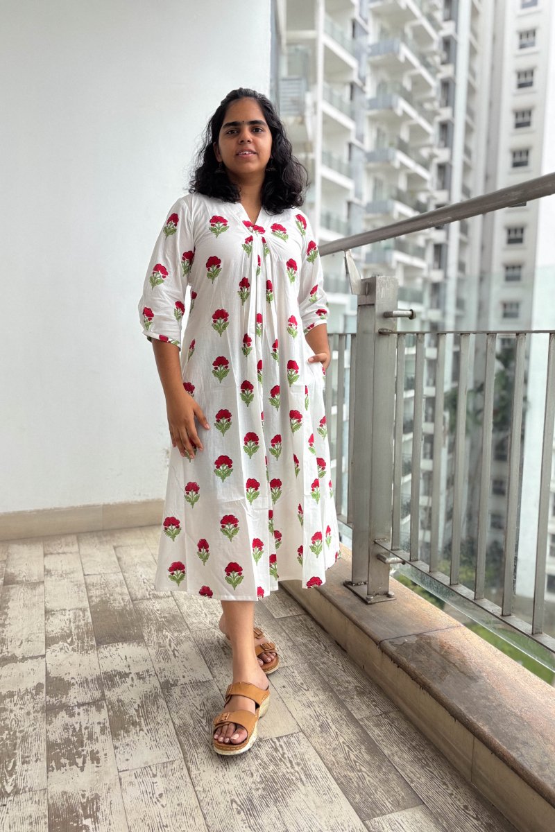 Lilara Sanganeri Dress - Lobha Deepthis
