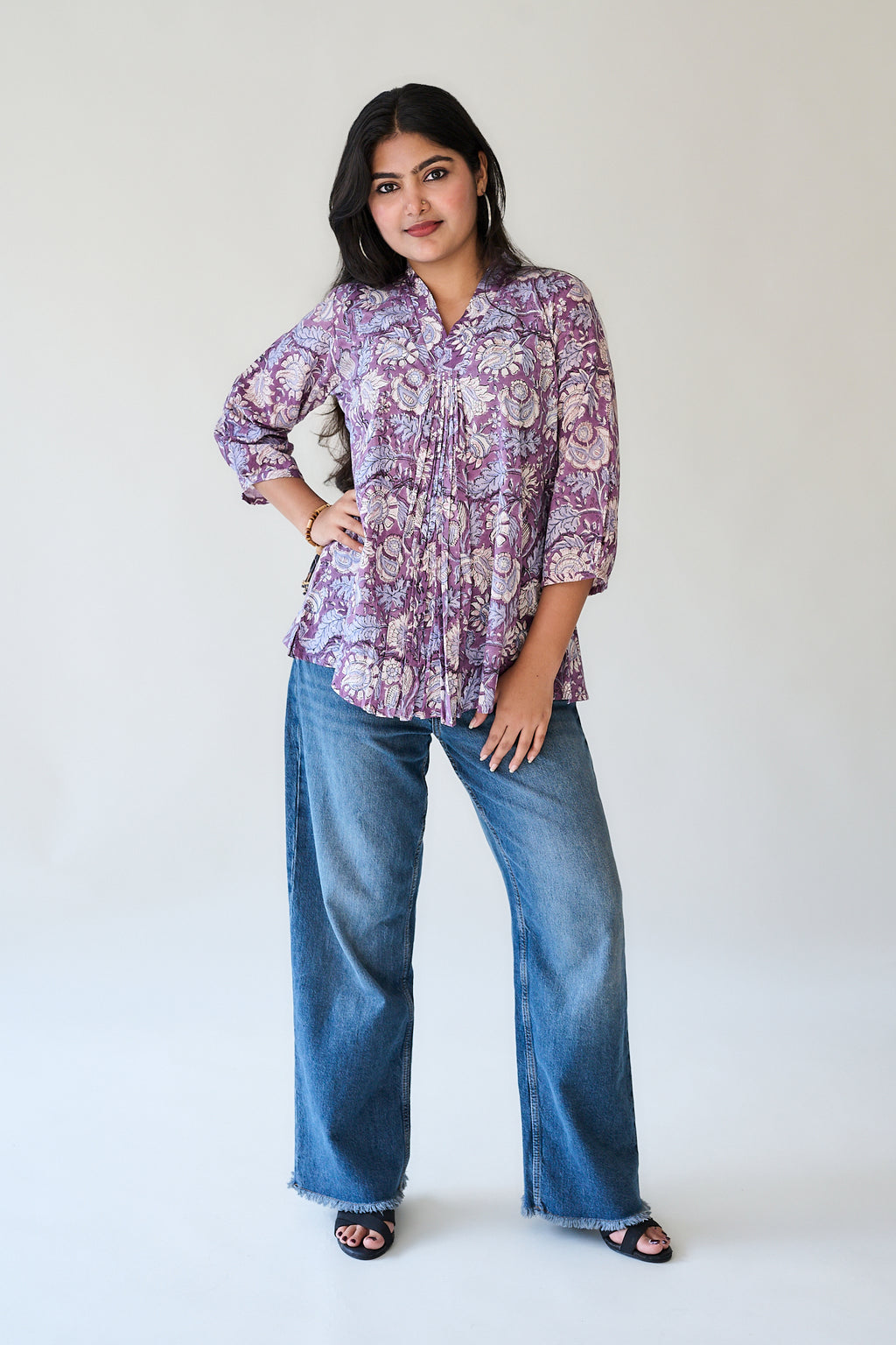 Mabel Sanganeri Pleated Short Top