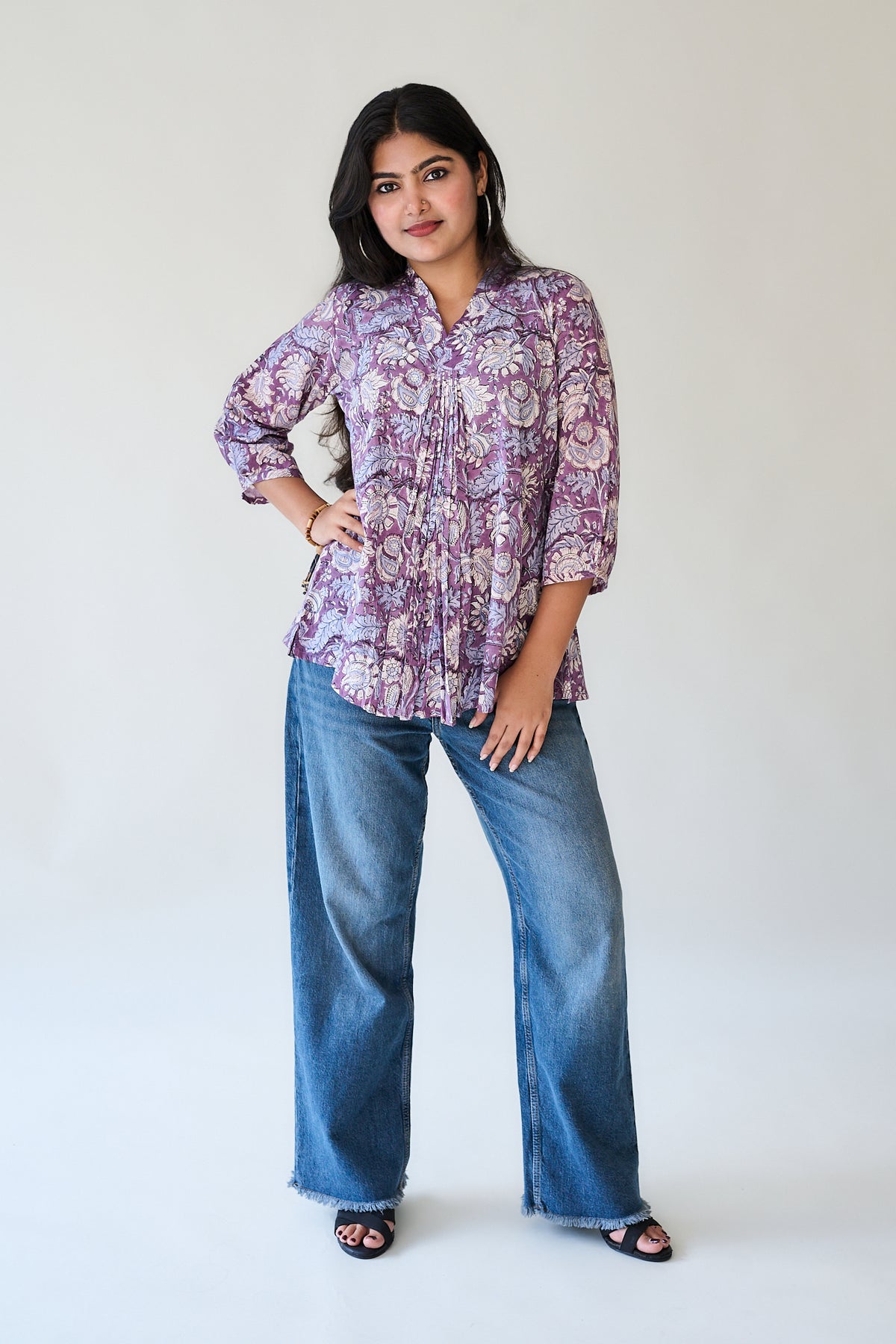 Mabel Sanganeri Pleated Short Top