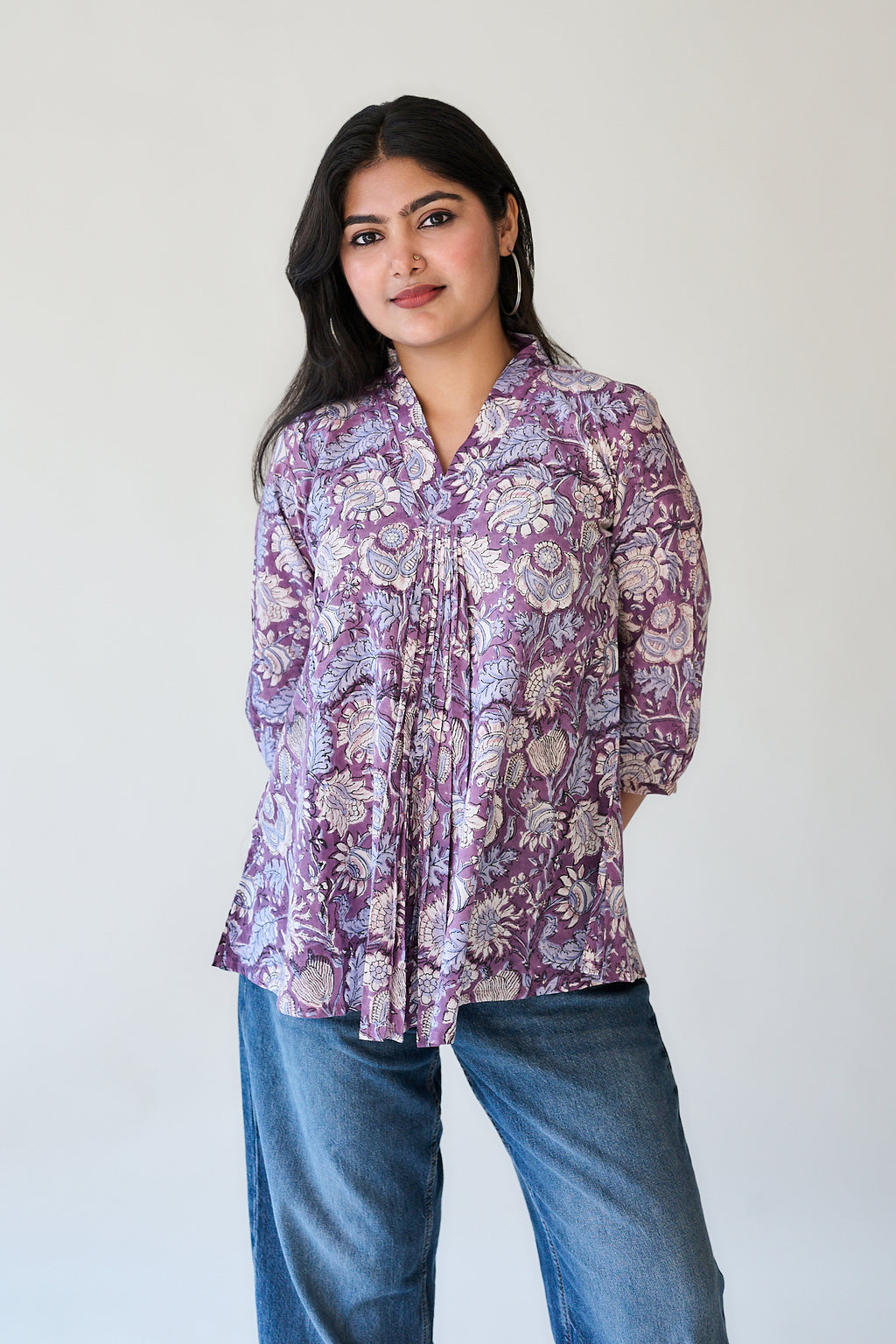 Mabel Sanganeri Pleated Short Top