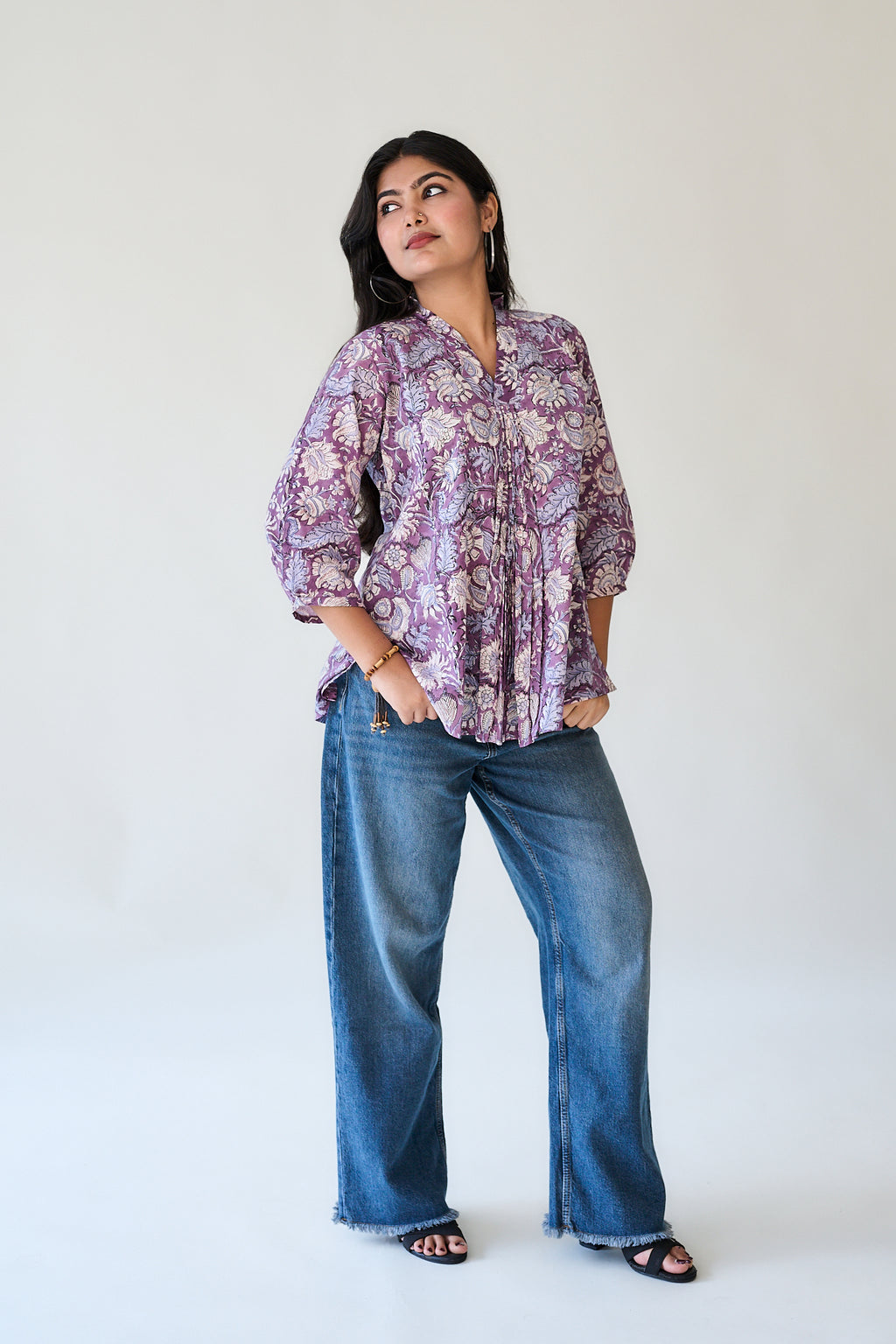 Mabel Sanganeri Pleated Short Top