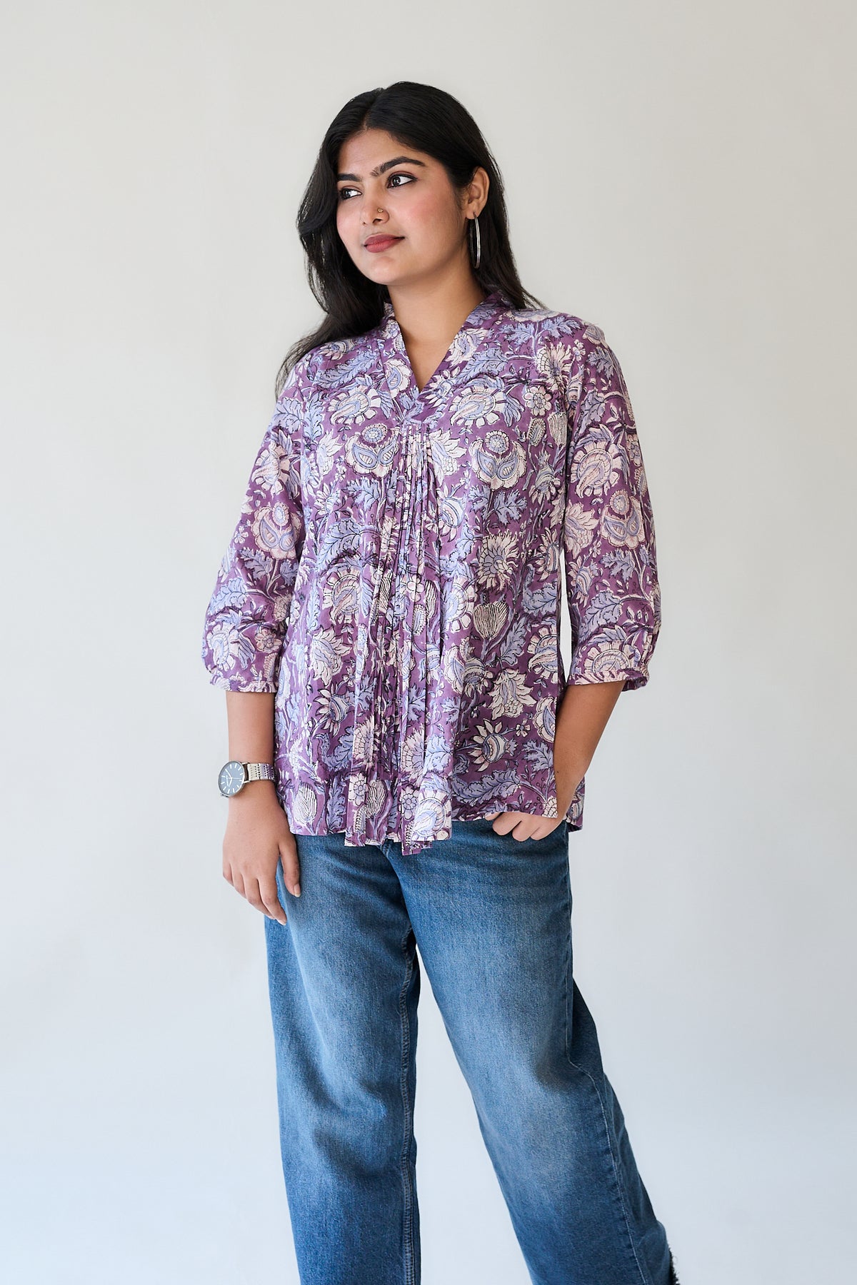 Mabel Sanganeri Pleated Short Top