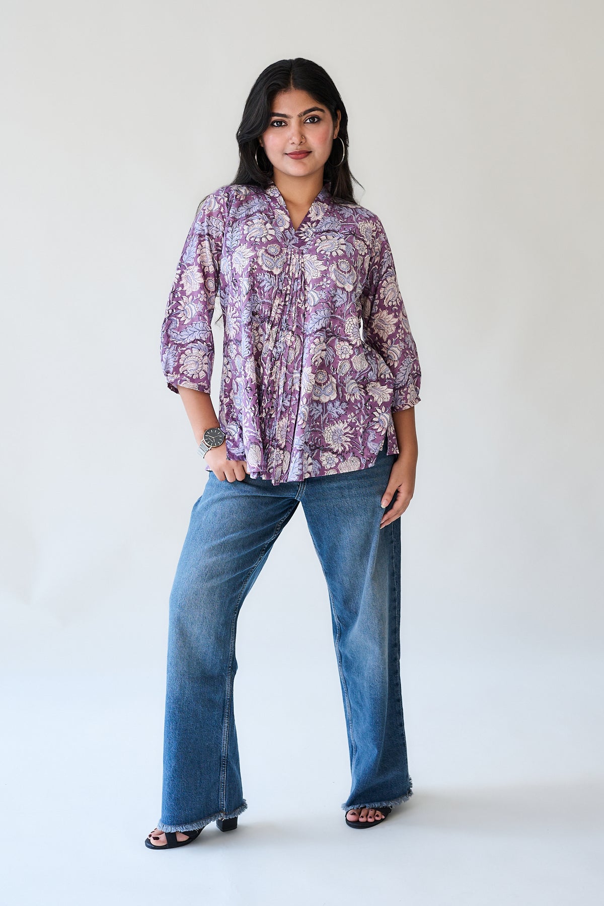 Mabel Sanganeri Pleated Short Top