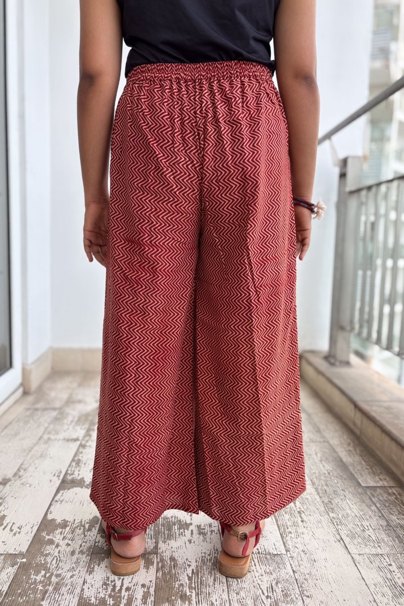 Madder Stripes Pure Cotton Parallel Pants - Lobha Deepthis