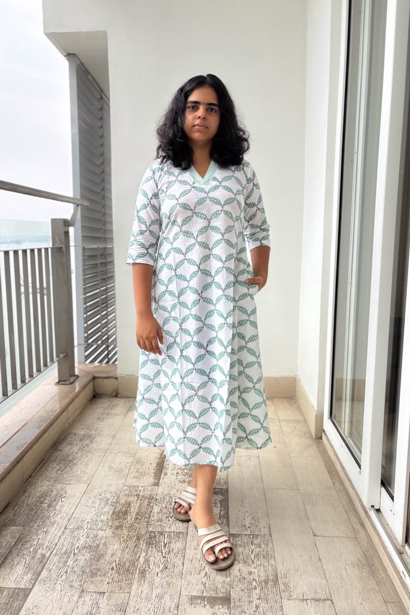 Maranta Sanganeri Aline Dress - Lobha Deepthis