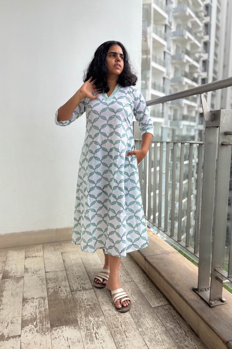 Maranta Sanganeri Aline Dress - Lobha Deepthis