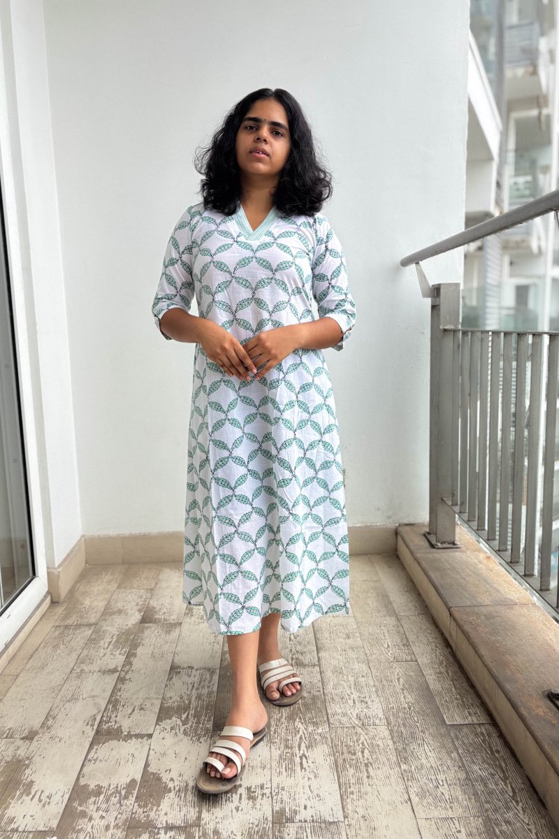 Maranta Sanganeri Aline Dress - Lobha Deepthis