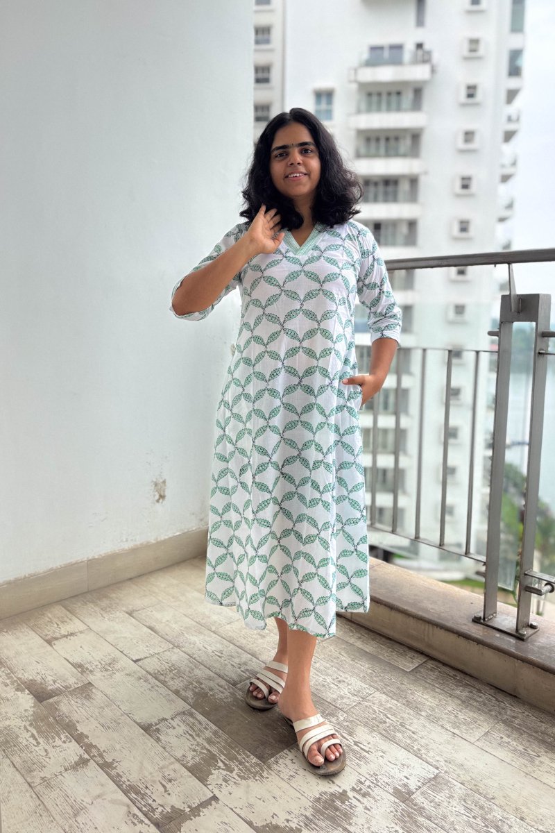 Maranta Sanganeri Aline Dress - Lobha Deepthis